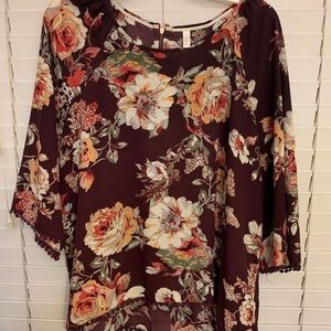 Plum floral blouse from Target. XL
